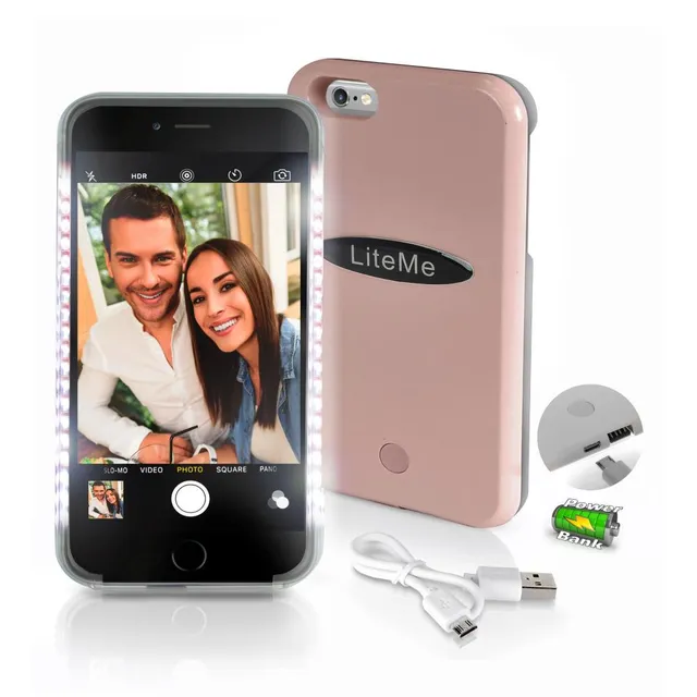 Serenelife LiteMe iPhone 6/6s Plus Hülle LED Roségold mit Akku