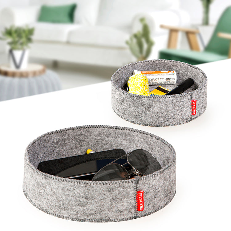 Kikkerland Home Catch-All Trays Ablageschalen Filz 2er Set