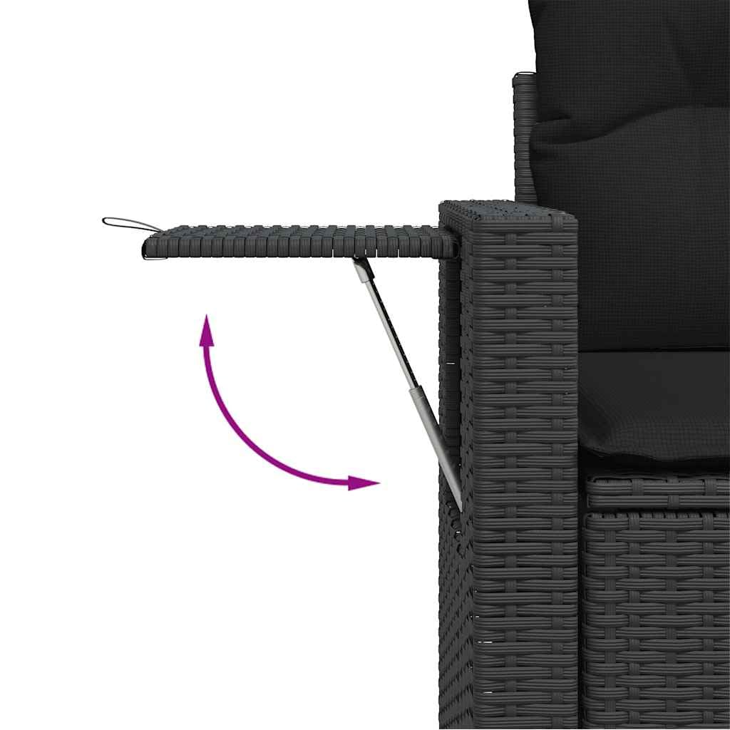 vidaXL Heim & Garten 7-tlg. Garten-Sofagarnitur Schwarz Rattan