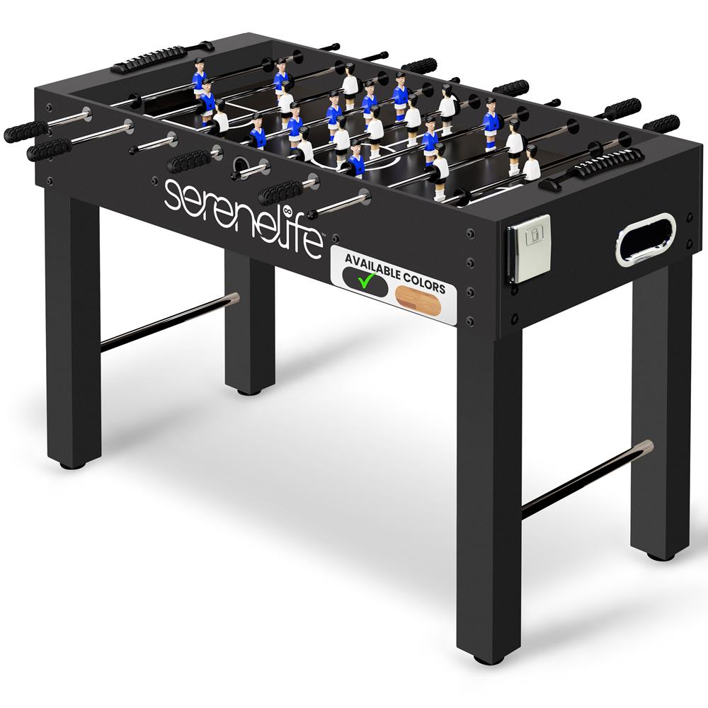 Serenelife Tischkicker 48 Zoll Schwarz Turnier Chromstangen