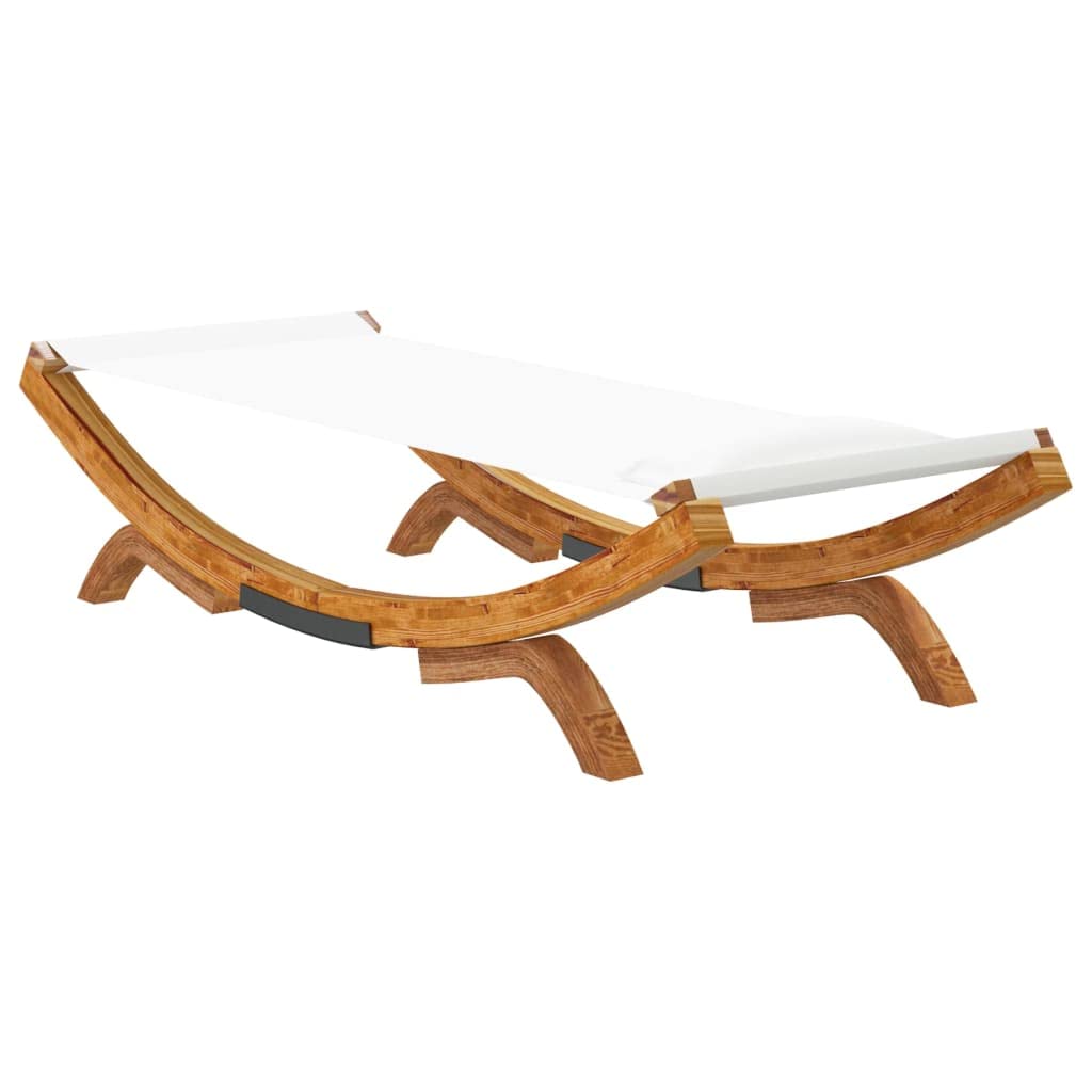 vidaXL Bugholz Loungebett Sonnenliege Creme 100x188,5cm Massivholz