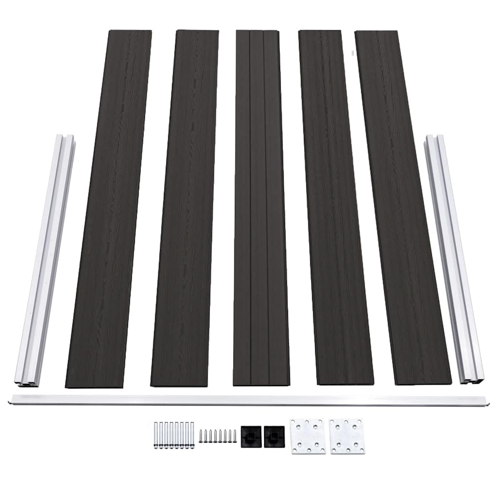 vidaXL Heim & Garten Zaunelement WPC 180x105cm Schwarz Sichtschutz