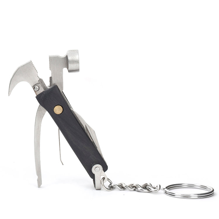Kikkerland Mini Hammer Multitool schwarz mit Schlüsselring