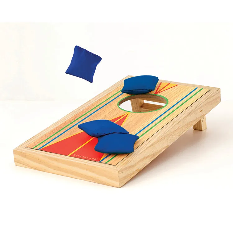 Kikkerland Home Mini Bag Toss Wurfspiel Holz mit 4 Beuteln