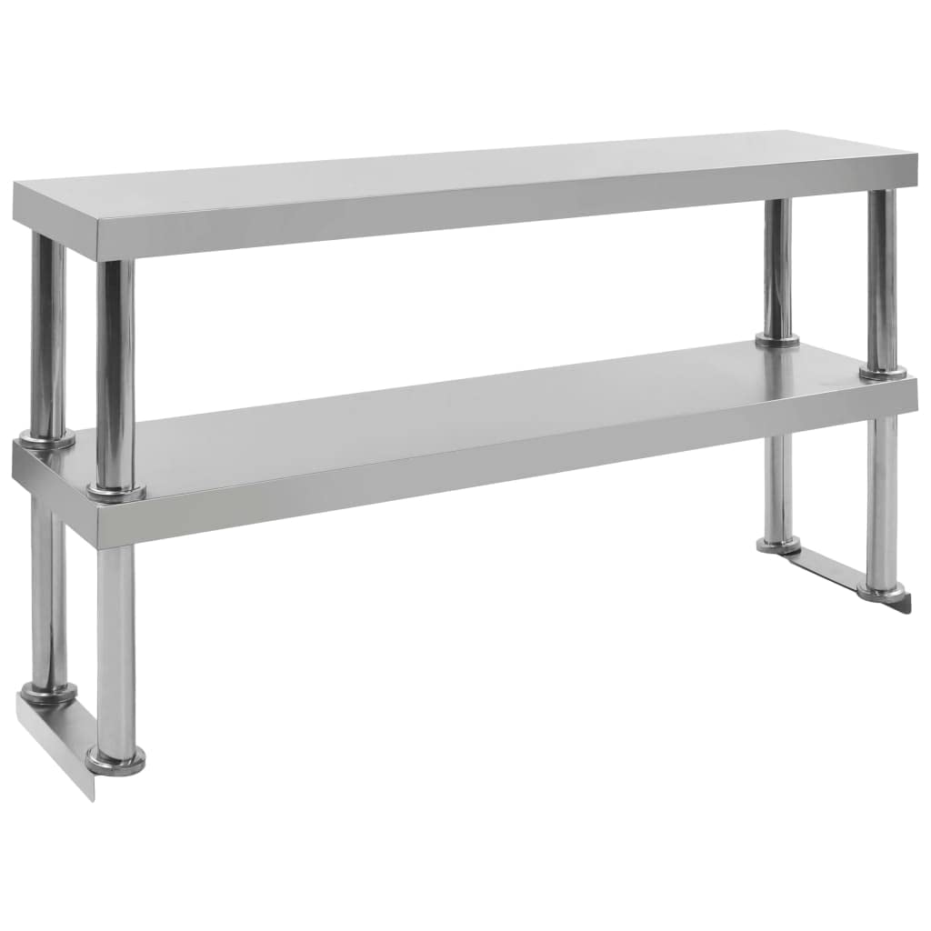 vidaXL Aufsatzboard Edelstahl 120x30x65cm 2-stufig Gastro