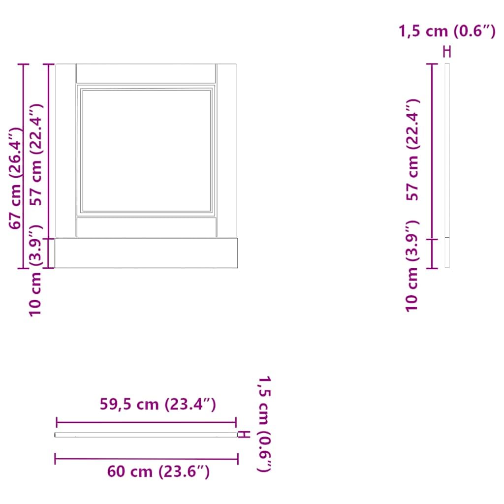 vidaXL Heimwerkerbedarf Geschirrspülerblende 60x57 Schwarz Holzwerkstoff
