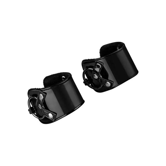 EIS Handfesseln Bondage Lackoptik Gepolstert Schwarz