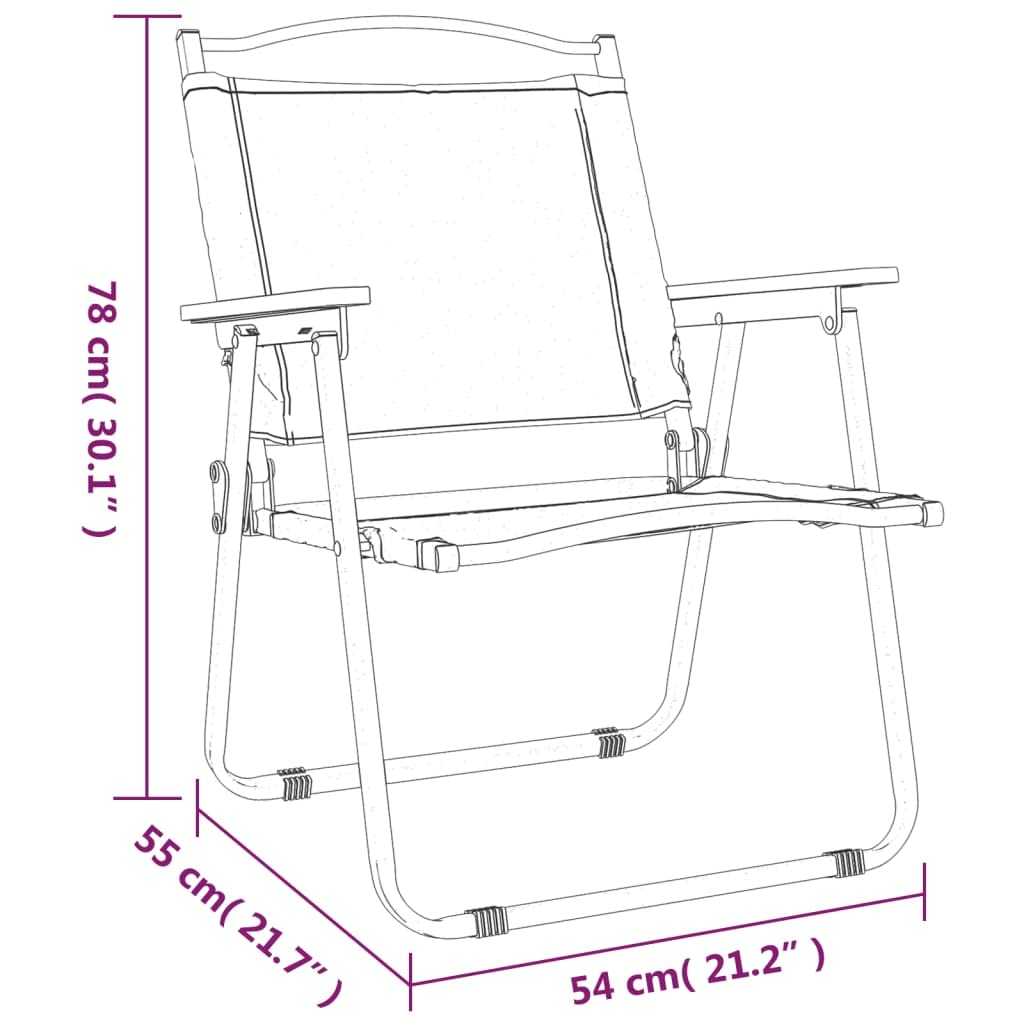 vidaXL Campingstühle 2 Stk Grün 54x55x78 cm Oxford