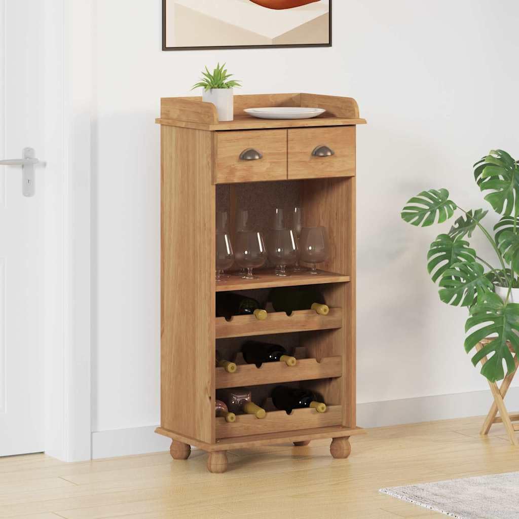 vidaXL Möbel Weinschrank ASKIM Honigwachs Kiefer 114 cm