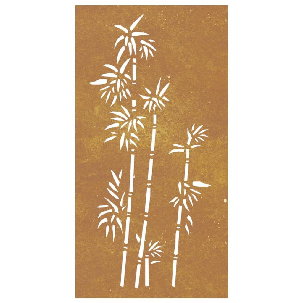 vidaXL Garten-Wanddeko Cortenstahl 105x55 cm Bambus Rost