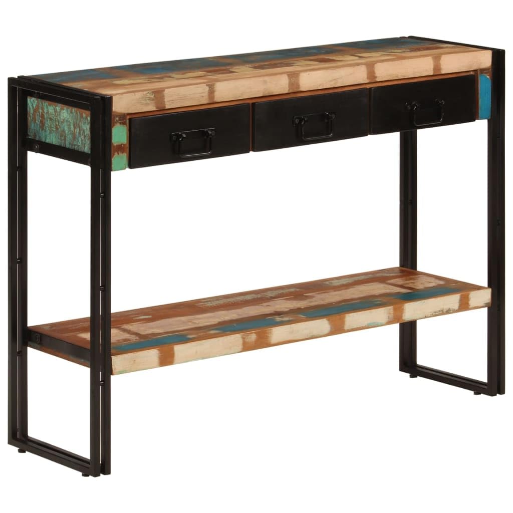 vidaXL Möbel Konsolentisch Altholz 110 cm 3 Schubladen