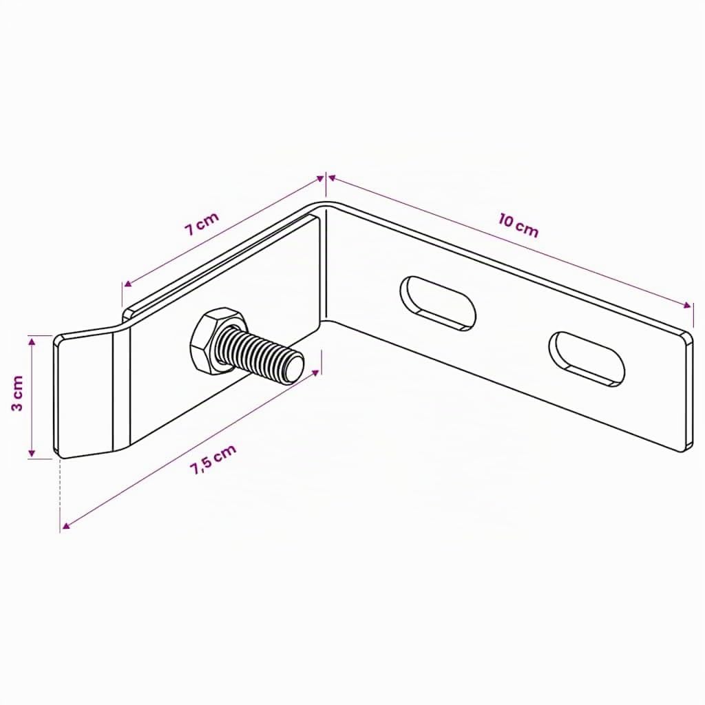 vidaXL Wand-Eckverbinder Set 10 Stück Anthrazit Edelstahl