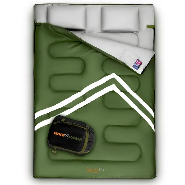 Serenelife Camping Doppelschlafsack 2 Personen mit Kissen
