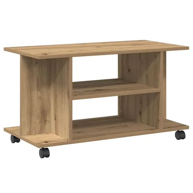 vidaXL Heim & Garten TV-Regal Artisan-Eiche 80x40x45 Rollen