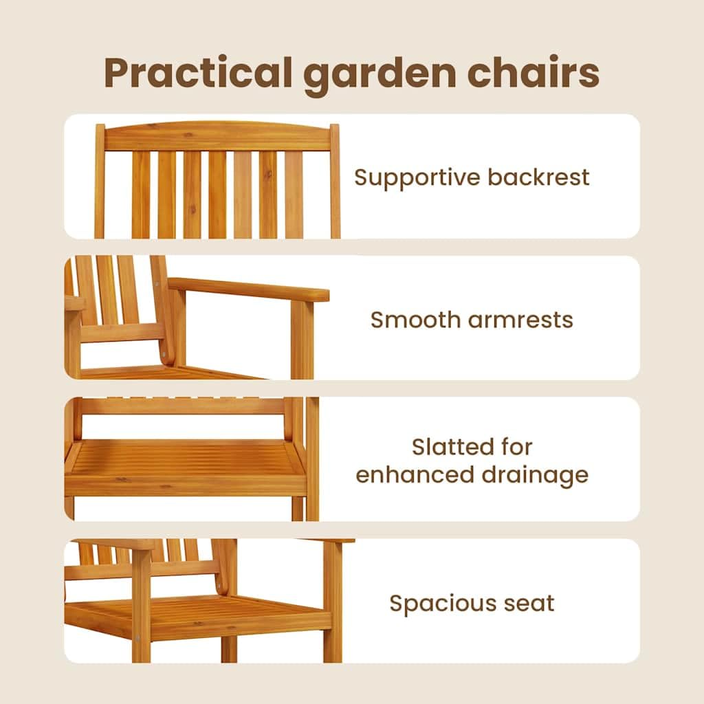 vidaXL Heim & Garten Garten Essgruppe 7-tlg Braun Akazie Holz