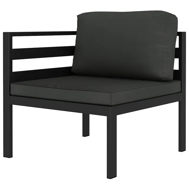 vidaXL Ecksofa Modul Aluminium Anthrazit mit Auflagen 1 Stk