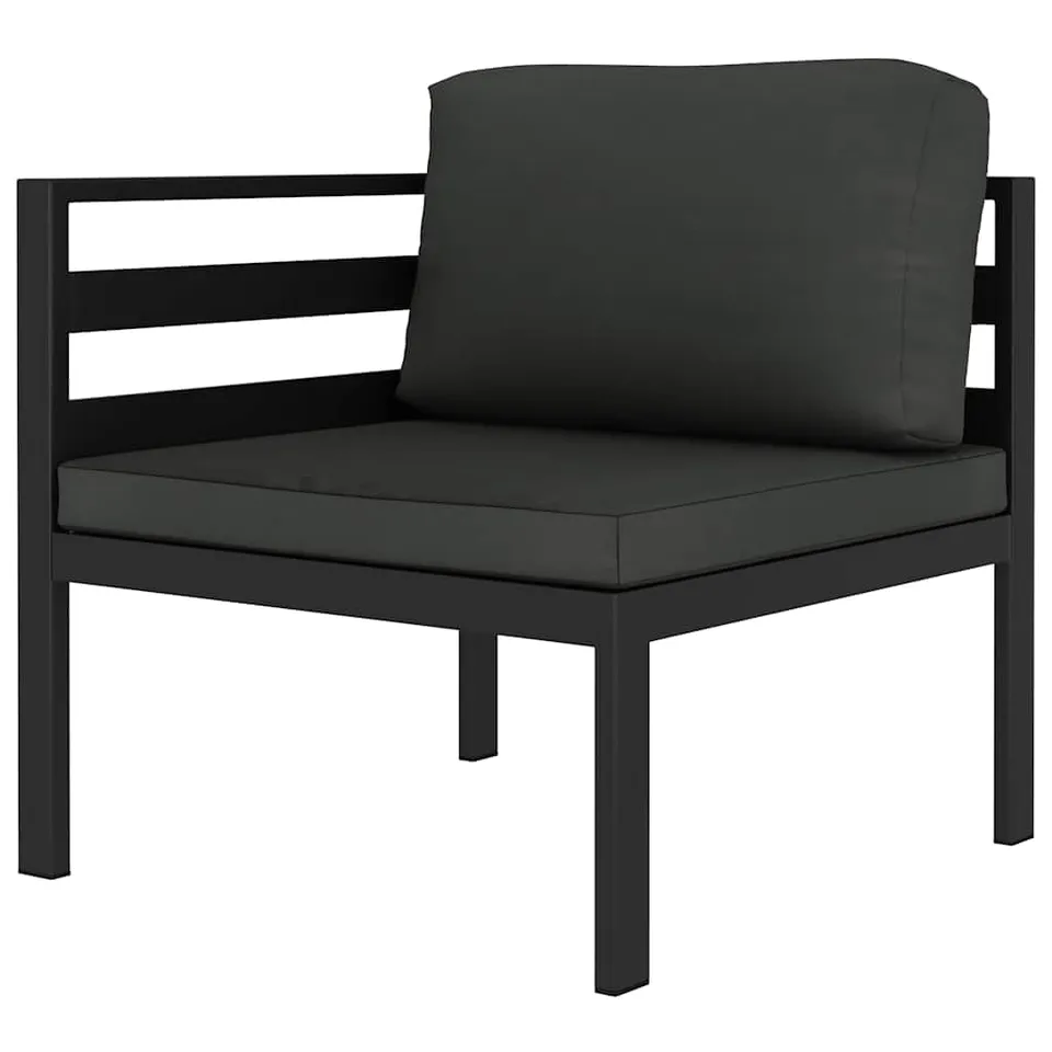 vidaXL Ecksofa Modul Aluminium Anthrazit mit Auflagen 1 Stk