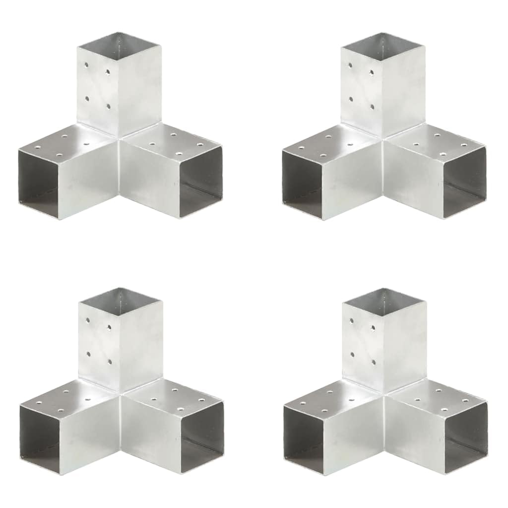 vidaXL Pfostenverbinder 71x71mm Verzinkt Y-Form 4 Stück Metall
