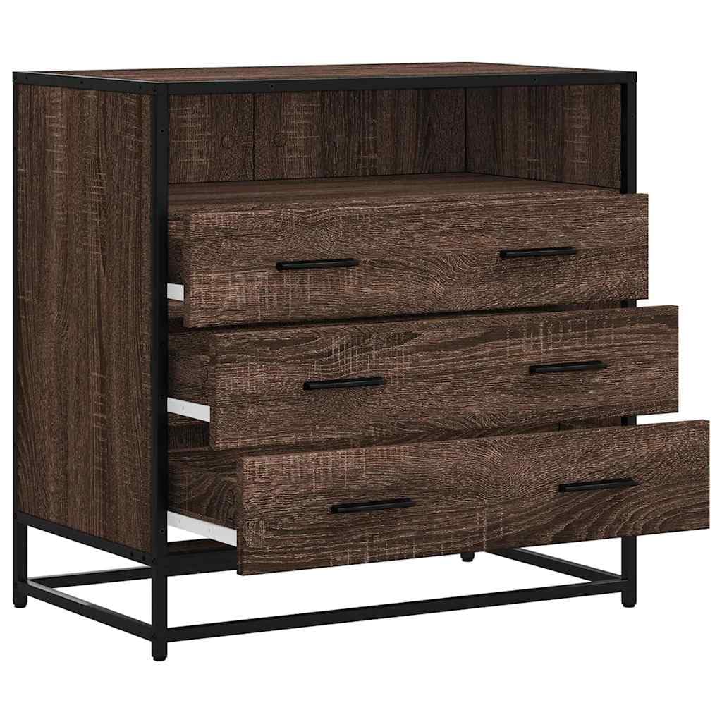 vidaXL Schubladenschrank 70x41x70 cm Braune Eiche Holz 3 Schubladen