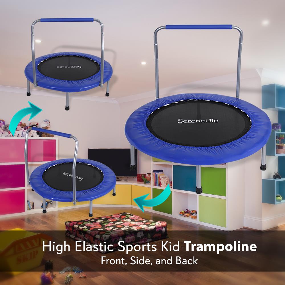 Serenelife Fitness Trampolin Kinder 91 cm Dunkelblau klappbar