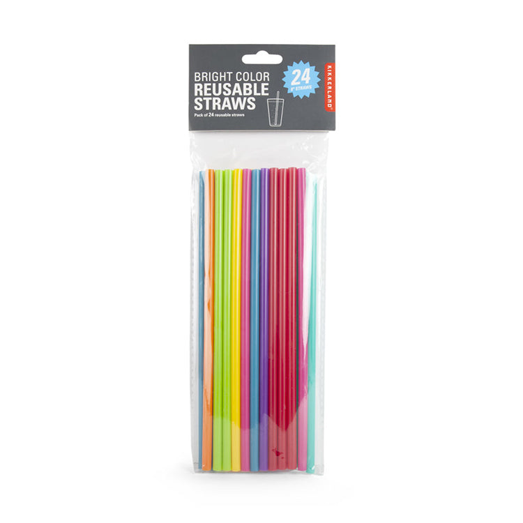 Kikkerland Home Bright Color Strohhalme 24er Set 20cm bunt