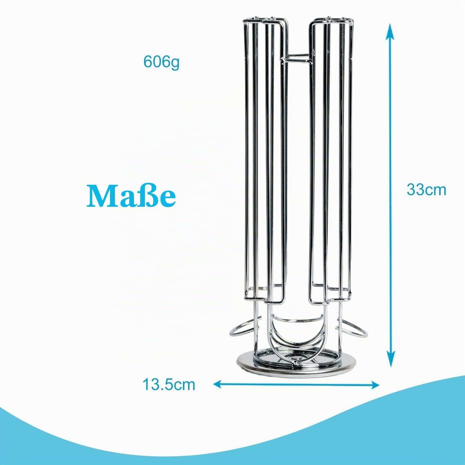 Intirilife Kapselhalter Dolce Gusto 24 Kapseln Eisen Silber