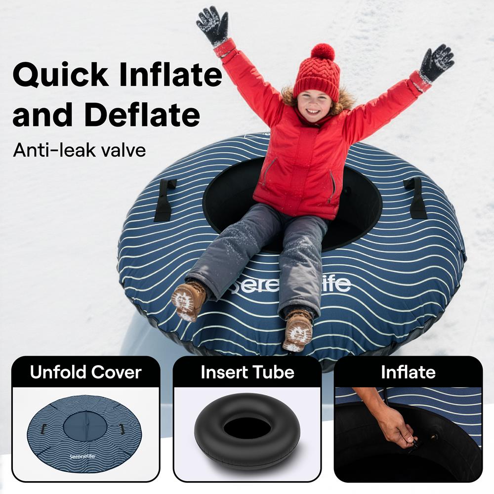 Serenelife Kids Play SLSNTU44NV Schneereifen 44 Zoll Navy aufblasbar