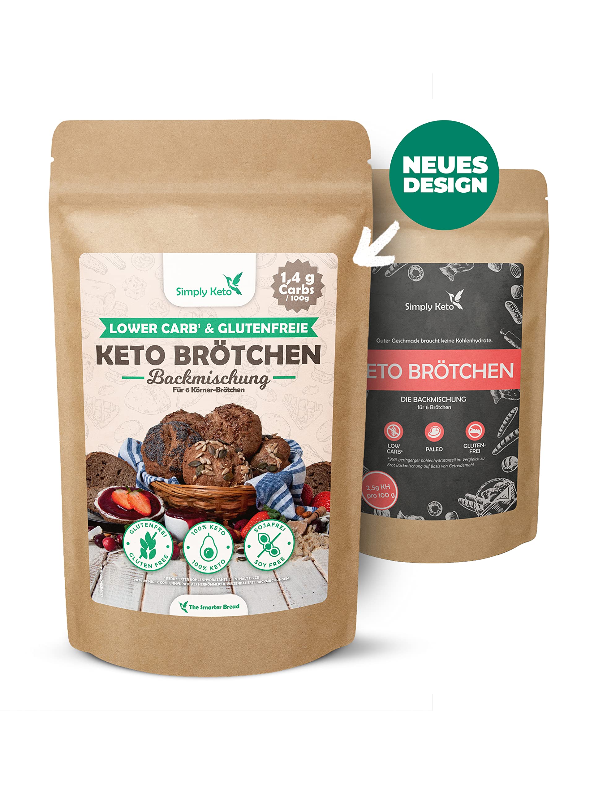 Keto Backzutaten Brötchen Backmischung 340 g Low Carb