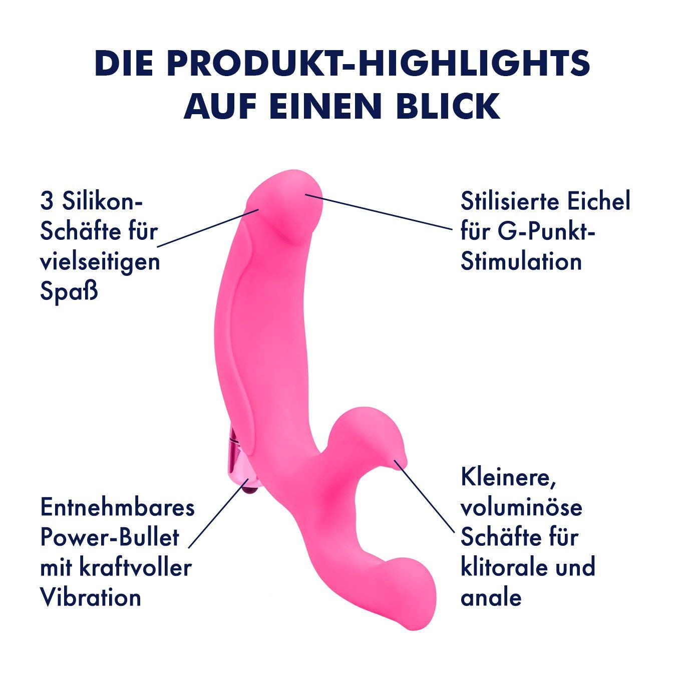 EIS Dreifach-Vibrator 20 cm Vibrator Silikon 3 Schäfte