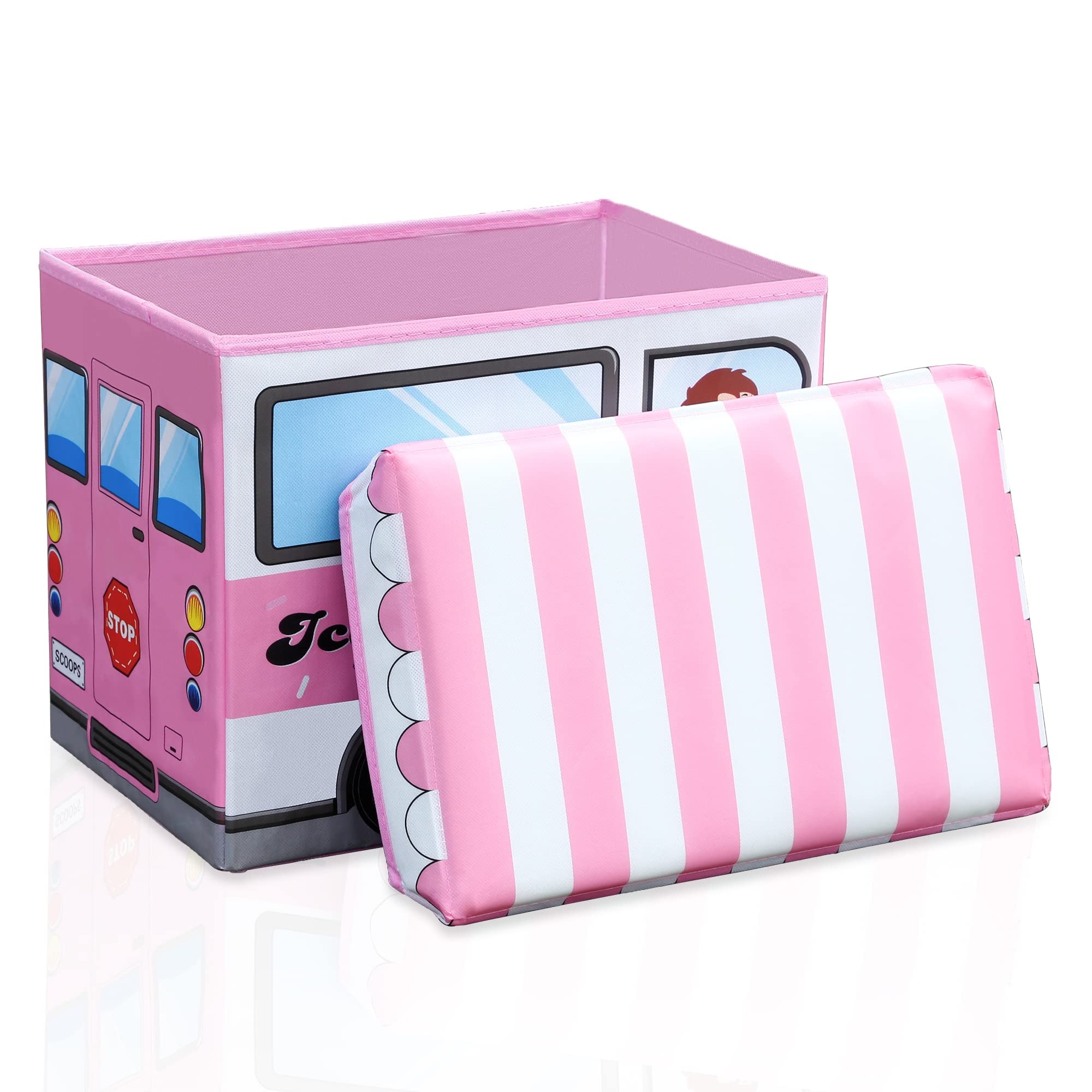 Intirilife Sitzhocker Sitzbank Eiswagen 55x31x26cm Kunstleder