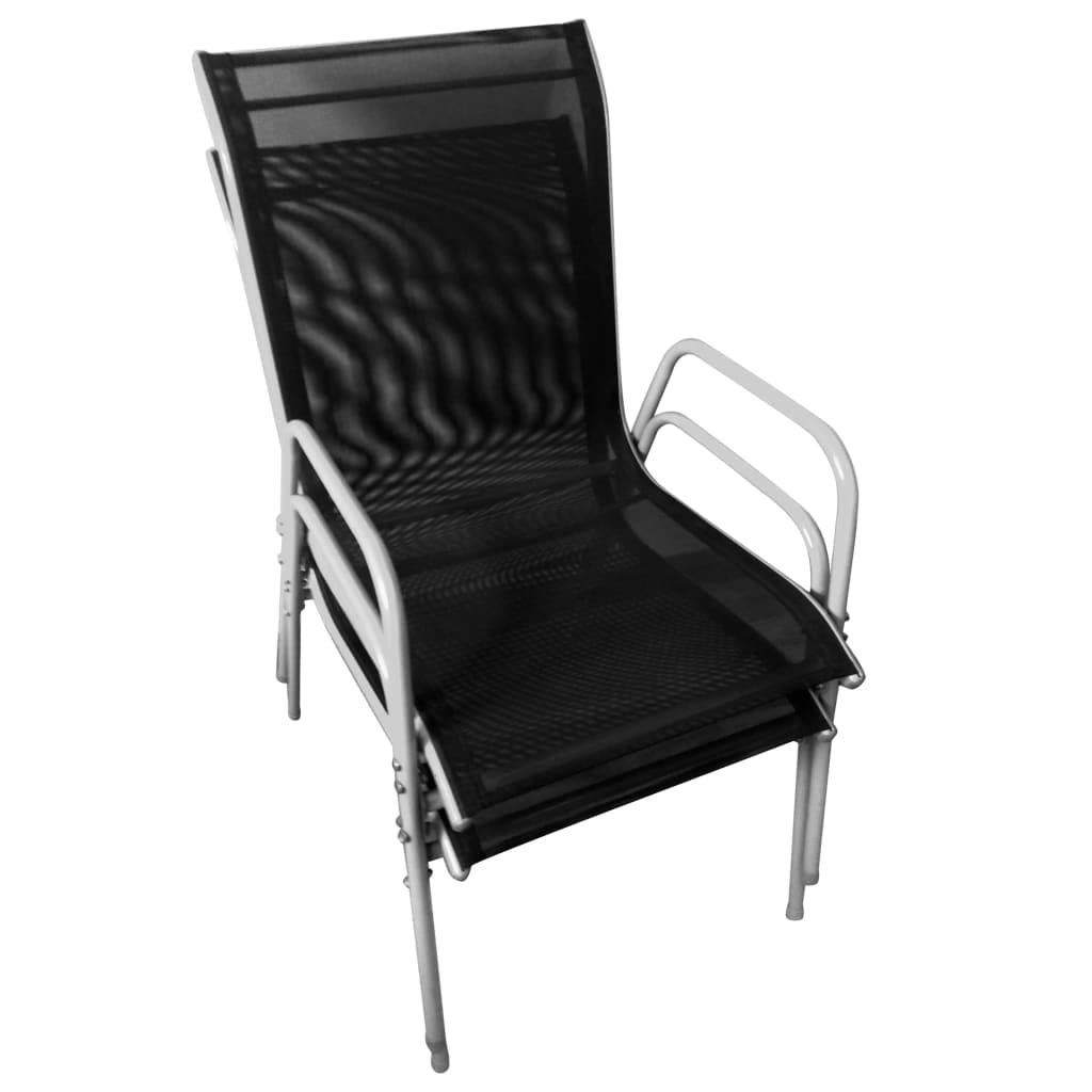 vidaXL Bistroset 3-tlg Stahl Schwarz Balkonset Glastisch
