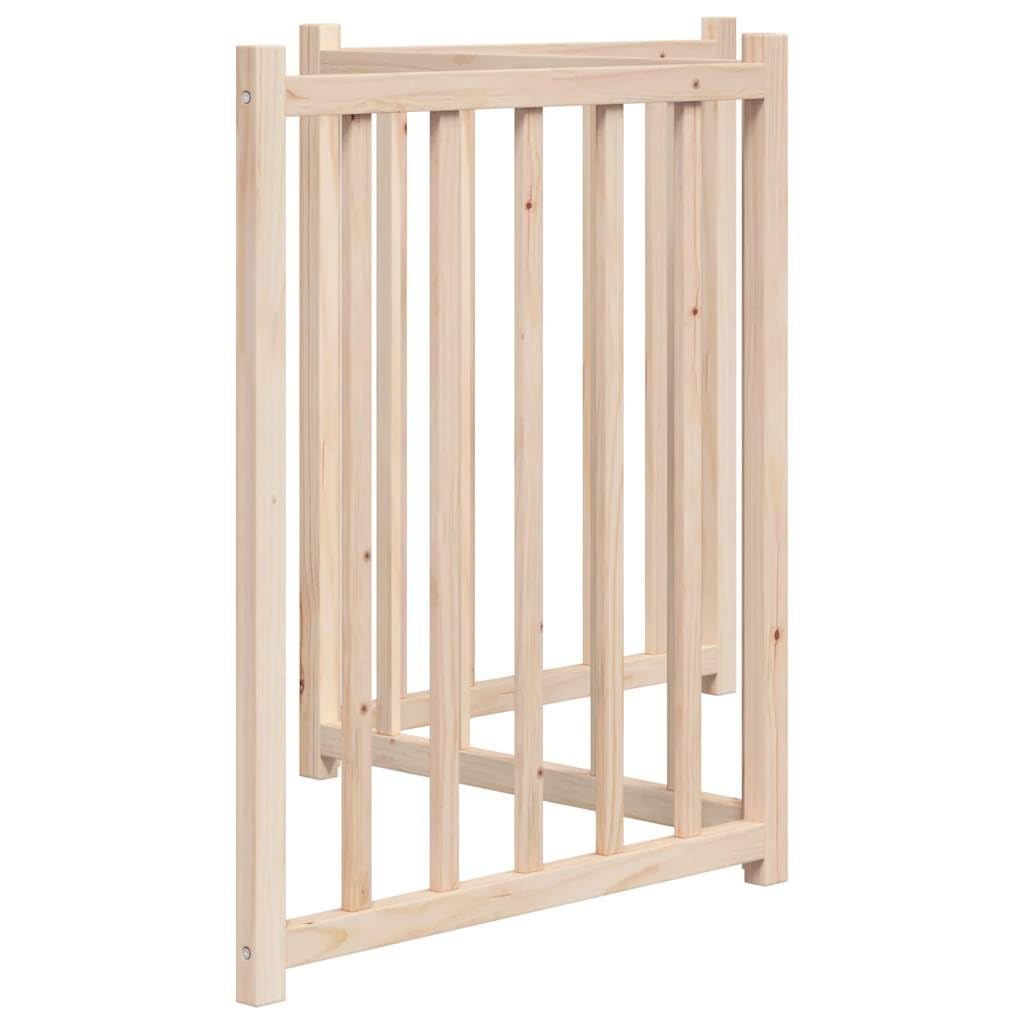 vidaXL Hundetor 3-tlg Faltbar Braun 150cm Tanne Massivholz
