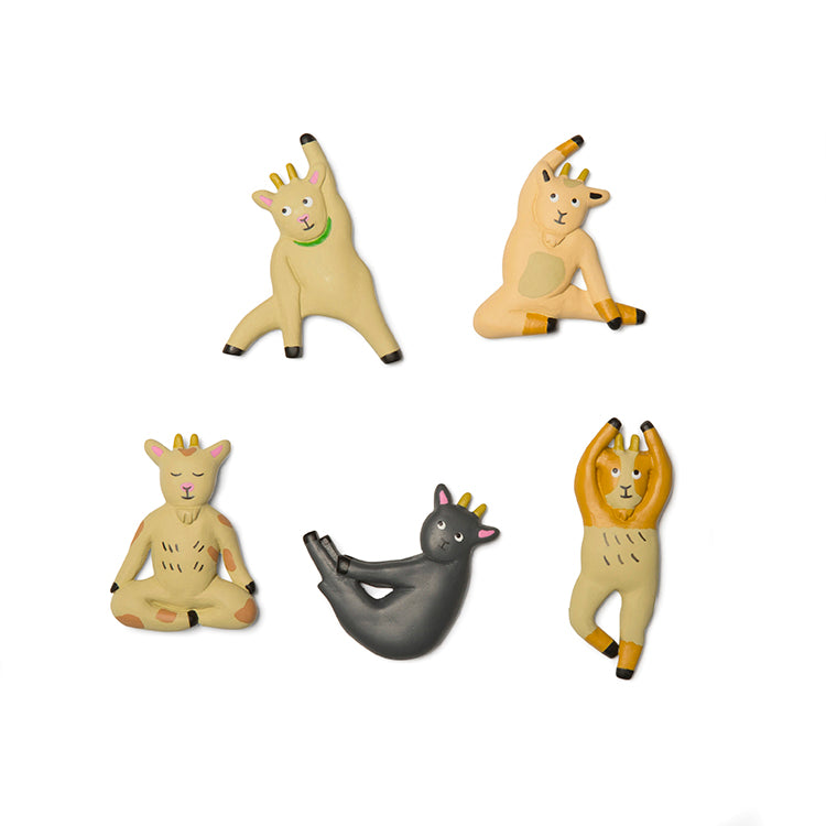 Kikkerland Home Goat Yoga Magnets Kühlschrankmagnete 5er