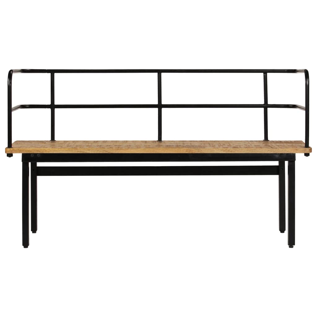 vidaXL Mango Bank 120x40cm Holzbank Massivholz Eisenbeine
