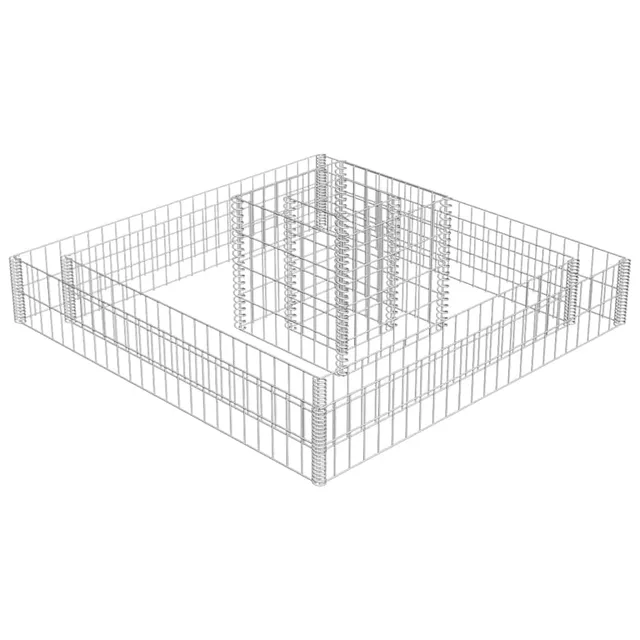 vidaXL Gabionen Pflanzkübel verzinkt 120x120x20 cm Hochbeet