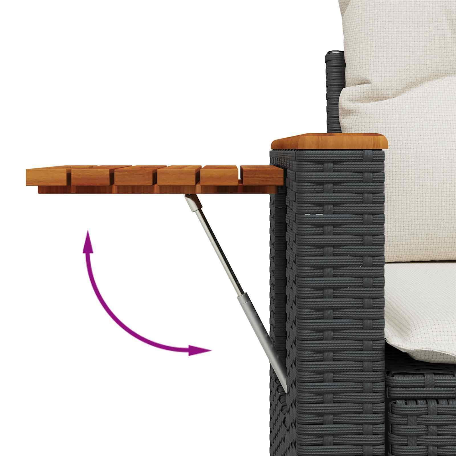 vidaXL Heim & Garten Gartensofa-Set 10-tlg Schwarz-Cremeweiß