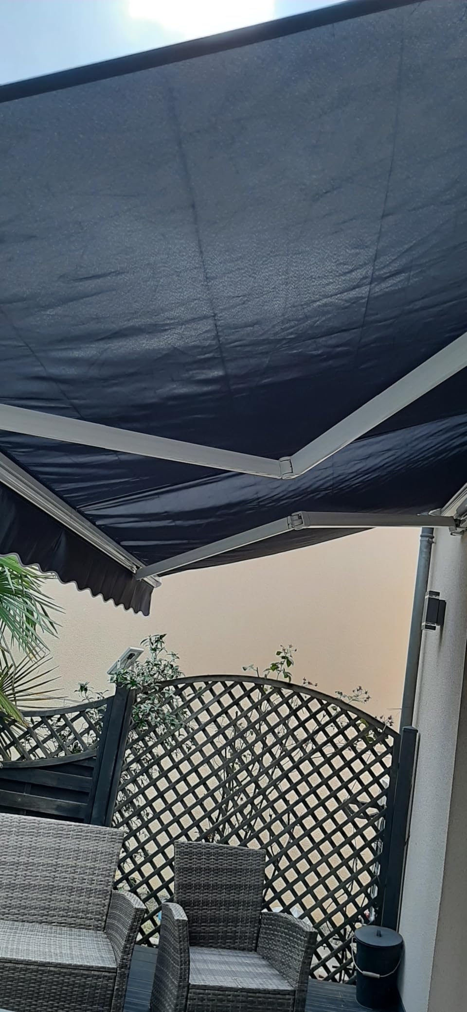 vidaXL Heim & Garten Markisen-Ersatzstoff grau 380x295 cm Polyester