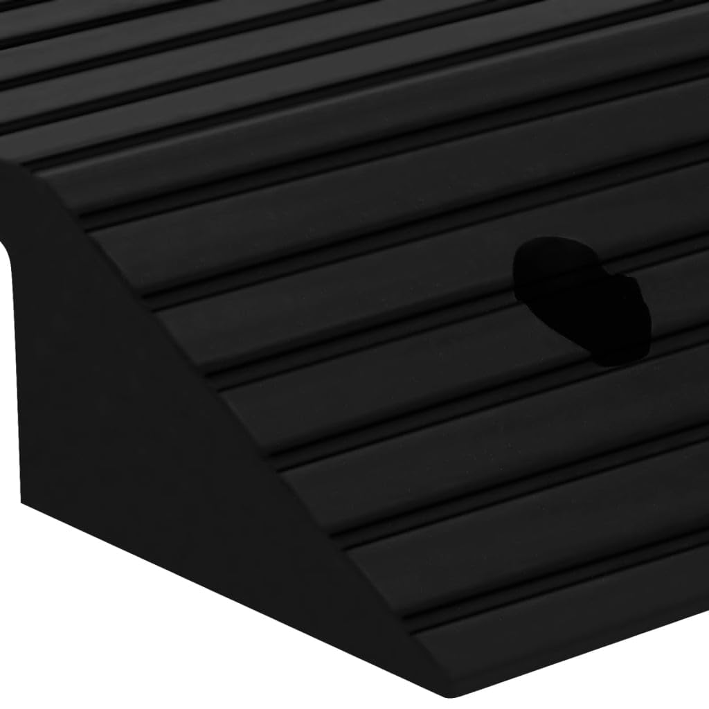 vidaXL Schwellenrampe 2X Rollstuhlrampe Gummi 80x40x8cm Schwarz