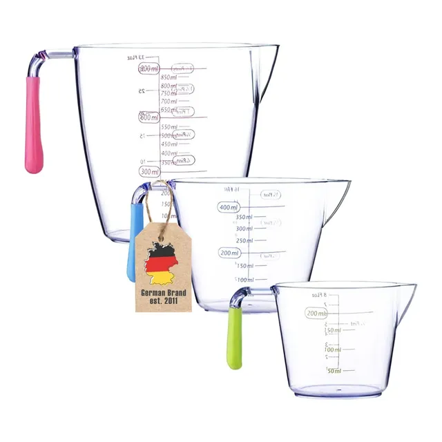 Intirilife Küche Messbecher 3er Set 200/400/900 ml