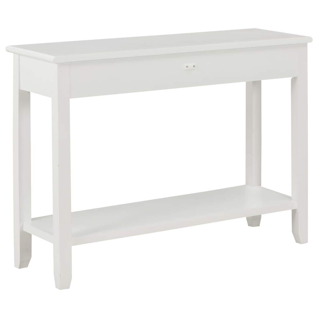 vidaXL Konsolentisch Weiß 110x35x80 MDF 2 Schubladen