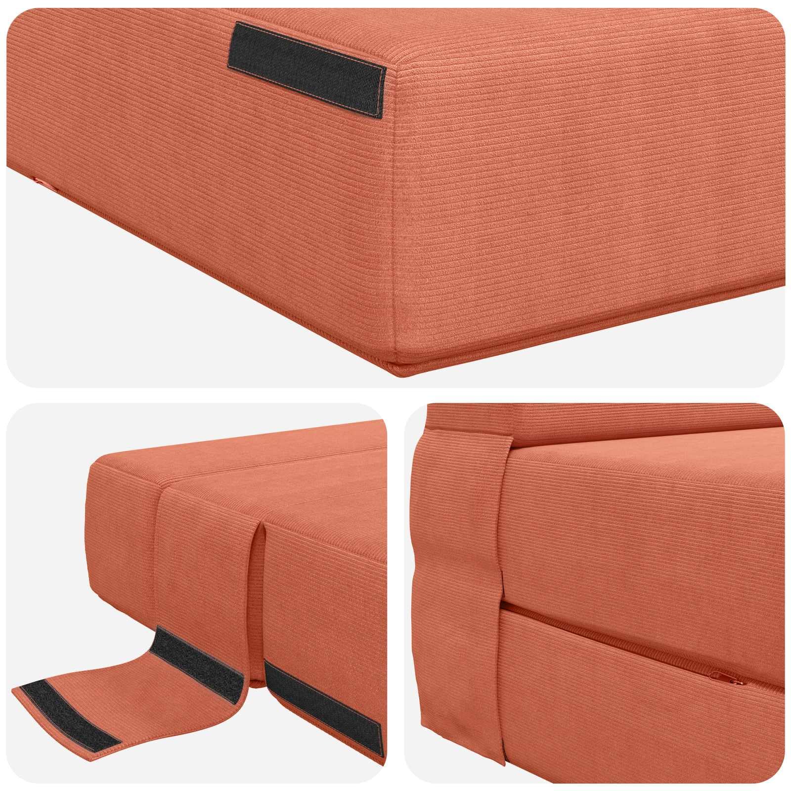 vidaXL Möbel Klappsofa Bett Rot-Orange 100 cm Stoff Schaumstoff