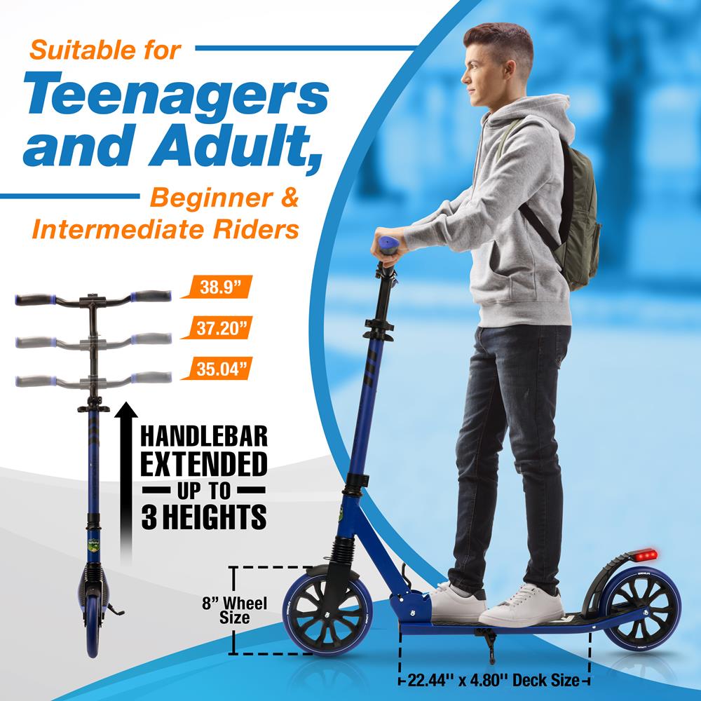 Serenelife Scooters Tretroller klappbar Blau Alu