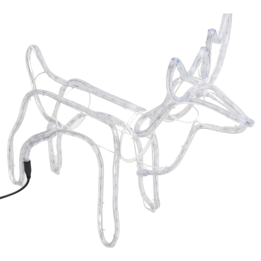 vidaXL Heim & Garten Rentier Silhouetten Leuchtfigur kaltweiß 60x30x60 2 Stk.