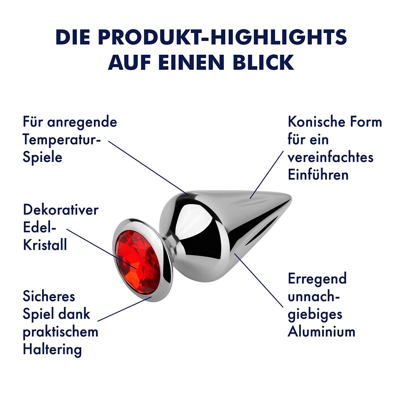 EIS Anal-Plug Riffel Metall Silber mit Kristall Butt Plug