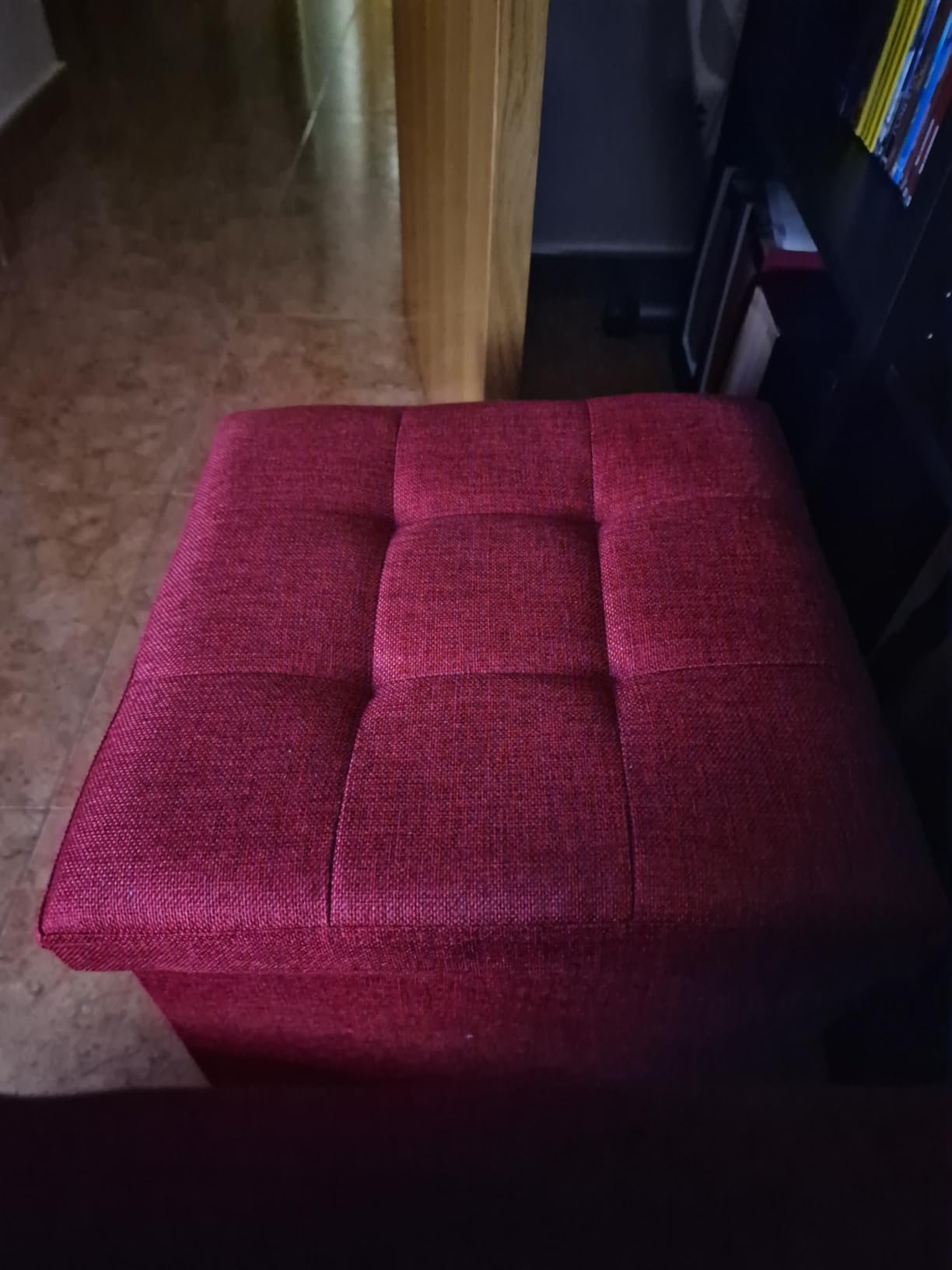 Intirilife Sitzhocker Sitzwürfel 38x38x38 cm Dunkel Türkis Stoff