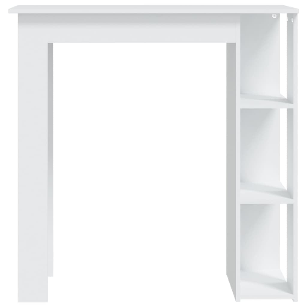 vidaXL Bartisch weiß 102x50x103,5 cm Holzwerkstoff mit Regal