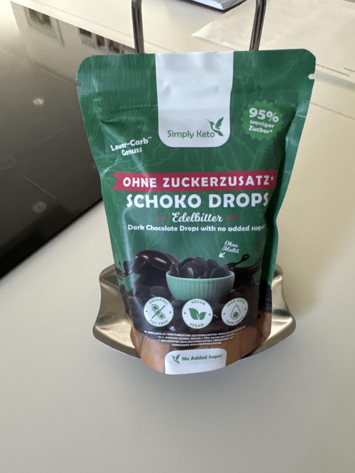 Simply Keto Schokodrops Edelbitter zuckerfrei 200g vegan
