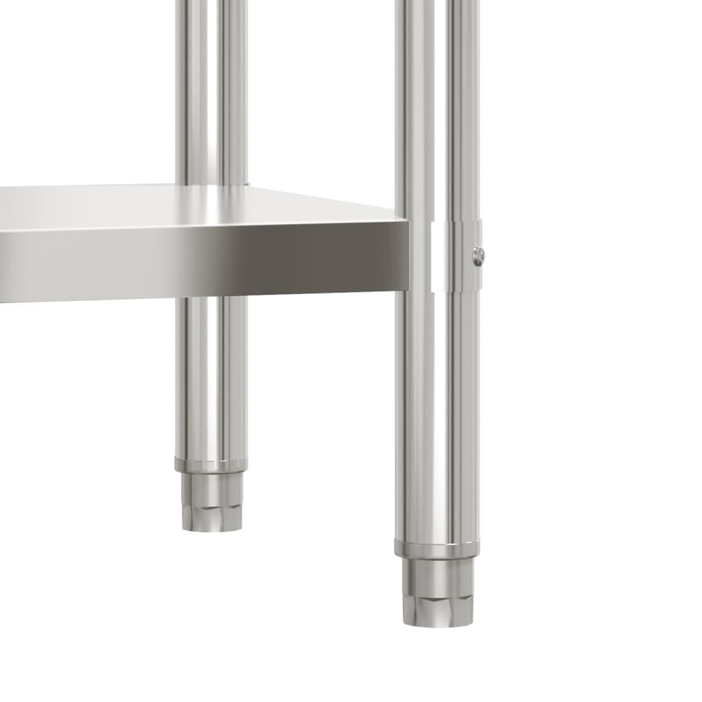 vidaXL Heim & Garten Arbeitstisch 110x55x150 Edelstahl Füße
