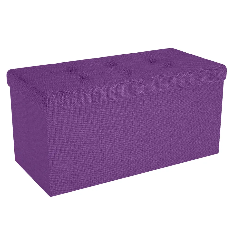 Intirilife Sitzbank 76x38x38 Nebel Lila mit Stauraum Box