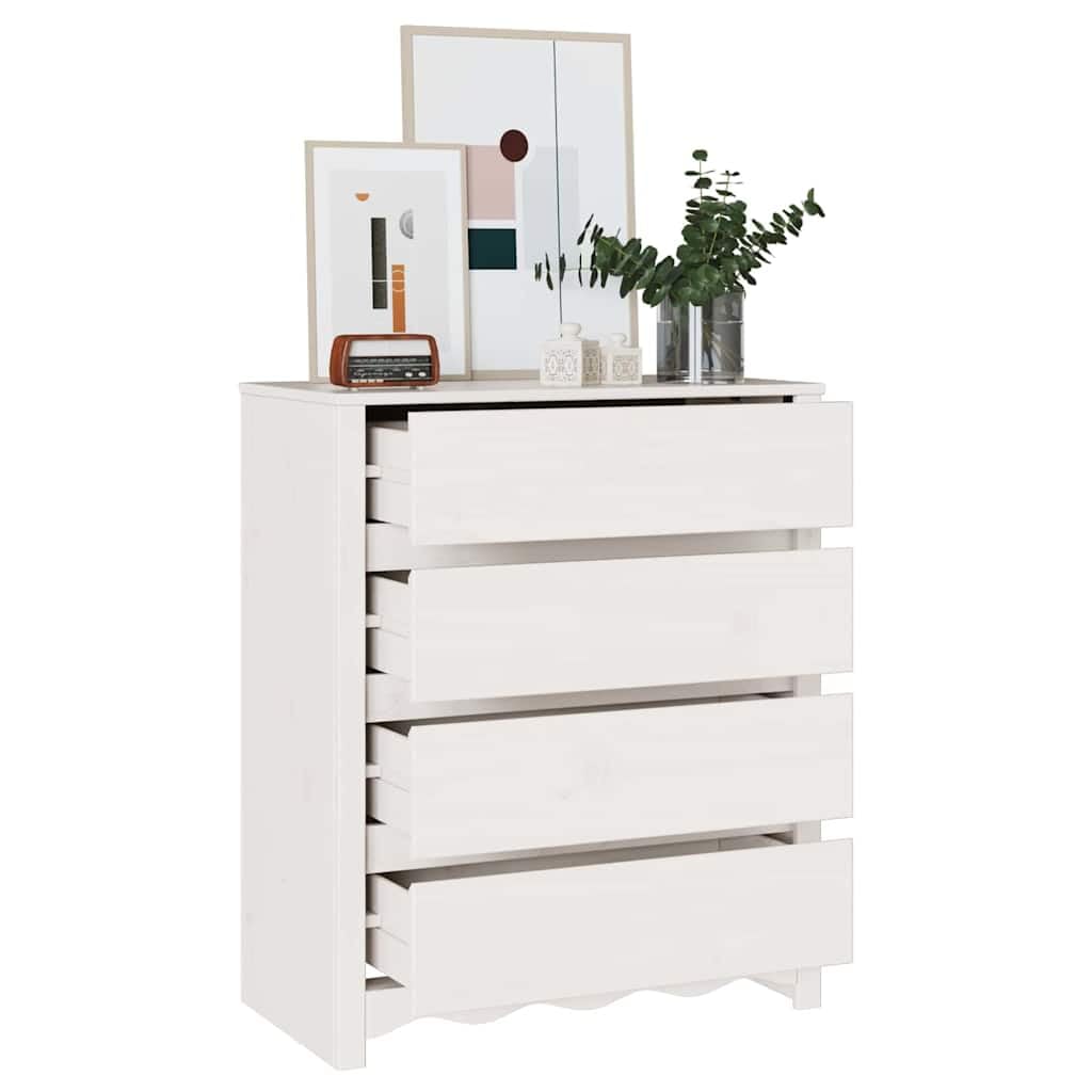vidaXL Kommode Drammen Weiß 76,5x40x91 Kiefer Massivholz
